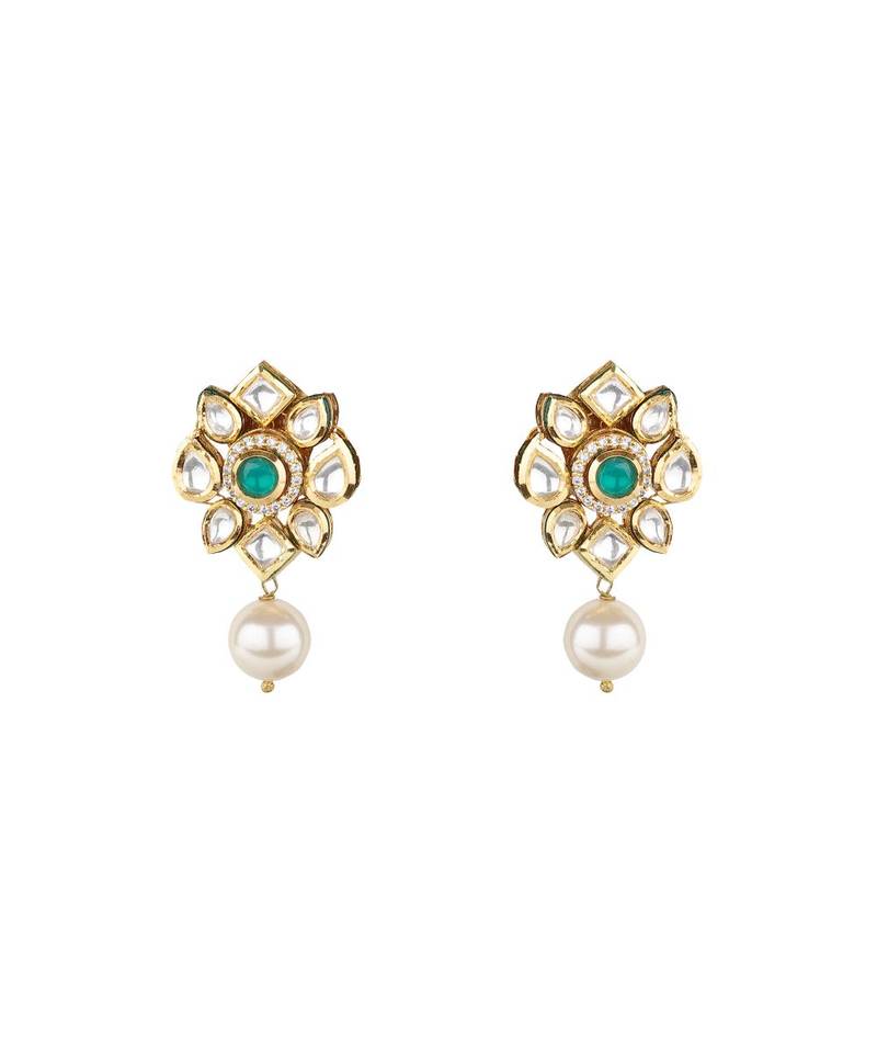 Kundan Studs With Shell Pearls