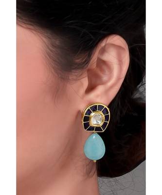 Blue Toned Kundan Earring 1
