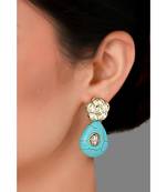 Turquoise Drop Kundan Earrings