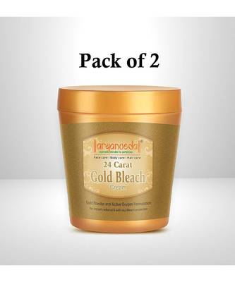 Aryanveda Unisex 24 Carat Gold Bleach Cream 250gm (Pack of 2) 1