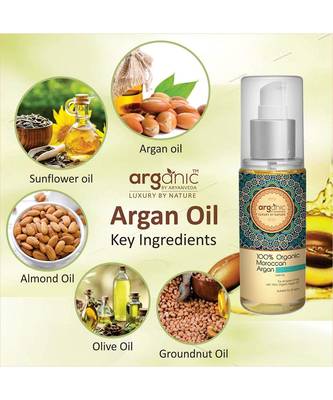 Aryanveda Unisex By Arganic 100% Organic Moroccan Argan Hair Oil for Hair Growth 100ml (Pack of 2) 4