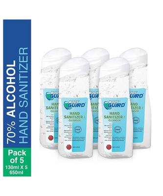 Aryanveda Bodyguard Hand Sanitizer 130 ML Per Bottle (Pack of 5) 2