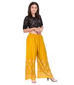 Mustard Color Gold Print Palazzo