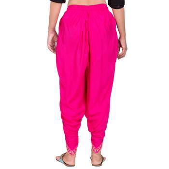 Dark Pink color Dhoti Patiala with Embellished Border 5