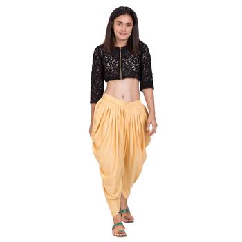 Beige Color Solid Dhoti Patiala 1