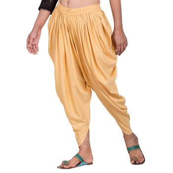 Beige Color Solid Dhoti Patiala 3