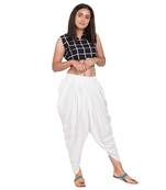 White Color Solid Dhoti Patiala
