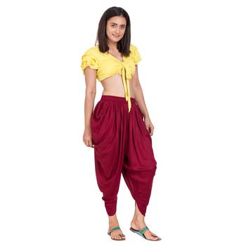 Maroon Color Solid Dhoti Patiala 1