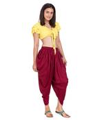 Maroon Color Solid Dhoti Patiala