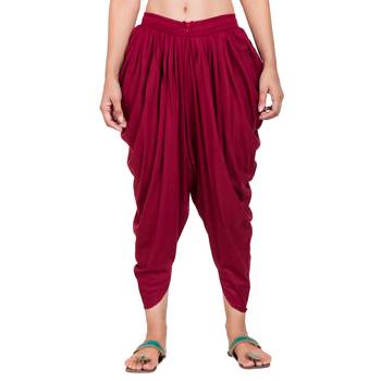 Maroon Color Solid Dhoti Patiala 2