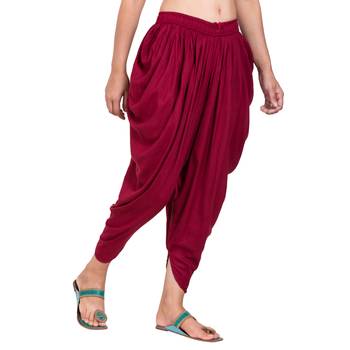 Maroon Color Solid Dhoti Patiala 3