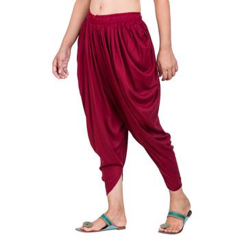 Maroon Color Solid Dhoti Patiala 4