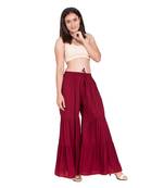 Maroon Color Solid Plain Gharara