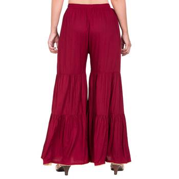 Maroon Color Solid Plain Gharara 5