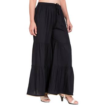 Black Color Solid Plain Gharara 3