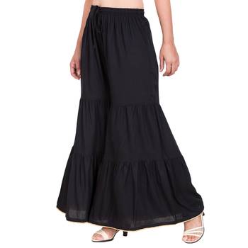 Black Color Solid Plain Gharara 4