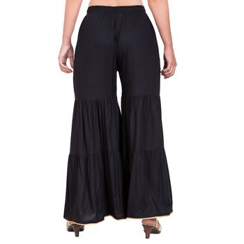 Black Color Solid Plain Gharara 5