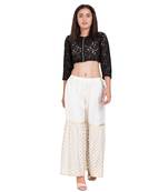 Off White Color Gold Print Gharara