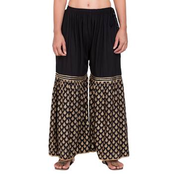 Black Color Gold Print Gharara 2