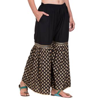 Black Color Gold Print Gharara 3