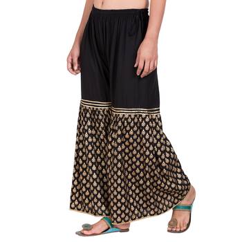 Black Color Gold Print Gharara 4