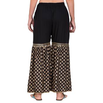 Black Color Gold Print Gharara 5