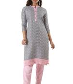 Greyprinted Rayon Kurtas And Kurtis With Pant Set