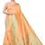 Women's Light Peach Banarasi Silk Saree With Blouse Piece.