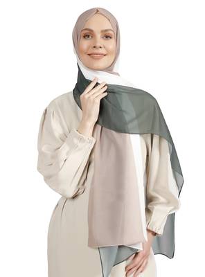 Cream Women's Bsy Magic Material Party Wear Printed Scarf Hijab 3