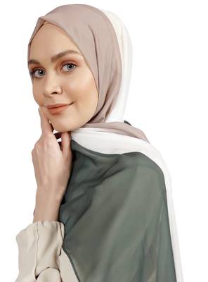 Cream Women's Bsy Magic Material Party Wear Printed Scarf Hijab 5