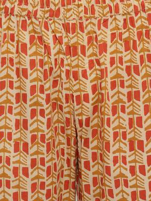 Women'S Floral Print / Sequience Straight Cotton Mustard Yellow Kurta,Palazzo& Dupatta 6