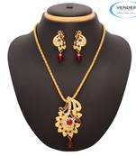 Vendee Fashion Creative Designer Gold Plated Pendant Set (7213)