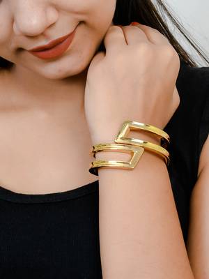 Gold Plated Bangle Bracelet For Women And Girls 4