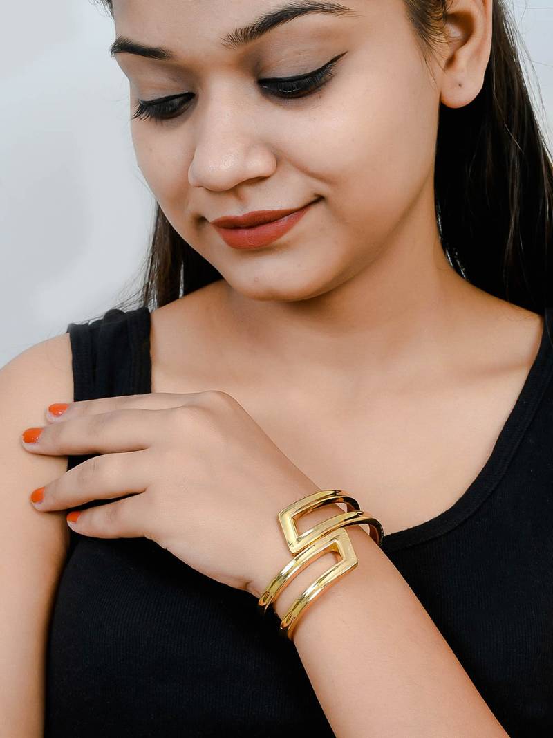 Gold Plated Bangle Bracelet For Women And Girls