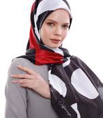JSDC Women's Polka Dot Printed Square Satin Silk Scarf Hijab
