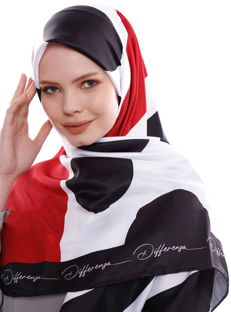 JSDC Women's Polka Dot Printed Square Satin Silk Scarf Hijab