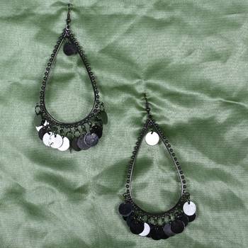 Black Party Wear Designer Earrings Metal Earrings 2