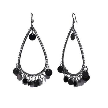 Black Party Wear Designer Earrings Metal Earrings 4