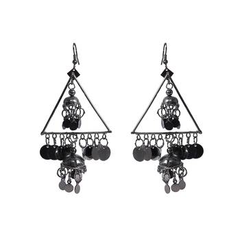 Black Party Wear Designer Earrings Metal Earrings 2
