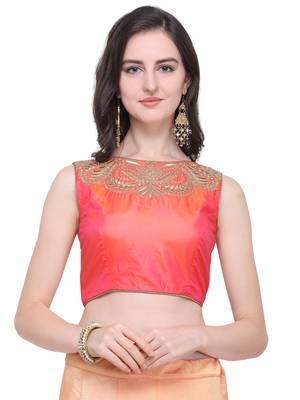 Orange jacquard jacquard semi stitched lehenga 4