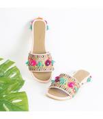 Purple and Pink Pom Pom with Turquoise beads .