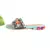 Dawn- Black Vegan leather with Pastel Heel with Turquoise with Pink Orange and Purple Pom pom