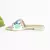 White Vegan Leather with Navy Blue and Green Embroidery with yellow Beads and Sea Green Piping