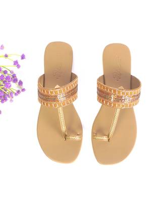 Mustard Stardust Kolhapuri Flats 3