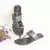 Dark Grey Kolapuri with Black and White Snake Print Sole