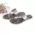 Dark Grey Kolapuri with Black and White Snake Print Sole
