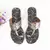 Dark Grey Kolapuri with Black and White Snake Print Sole