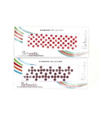 Maroon Round Glittered Forehead Bindis for Women(Pack Of 2) 1
