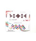 Maroon Square & Multicolor Round Velvet Bindi  For Women ( Pack Of 2)