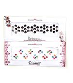 Round Maroon & Multicolor Velvet Bindi With Silver Stone(Pack Of 2)